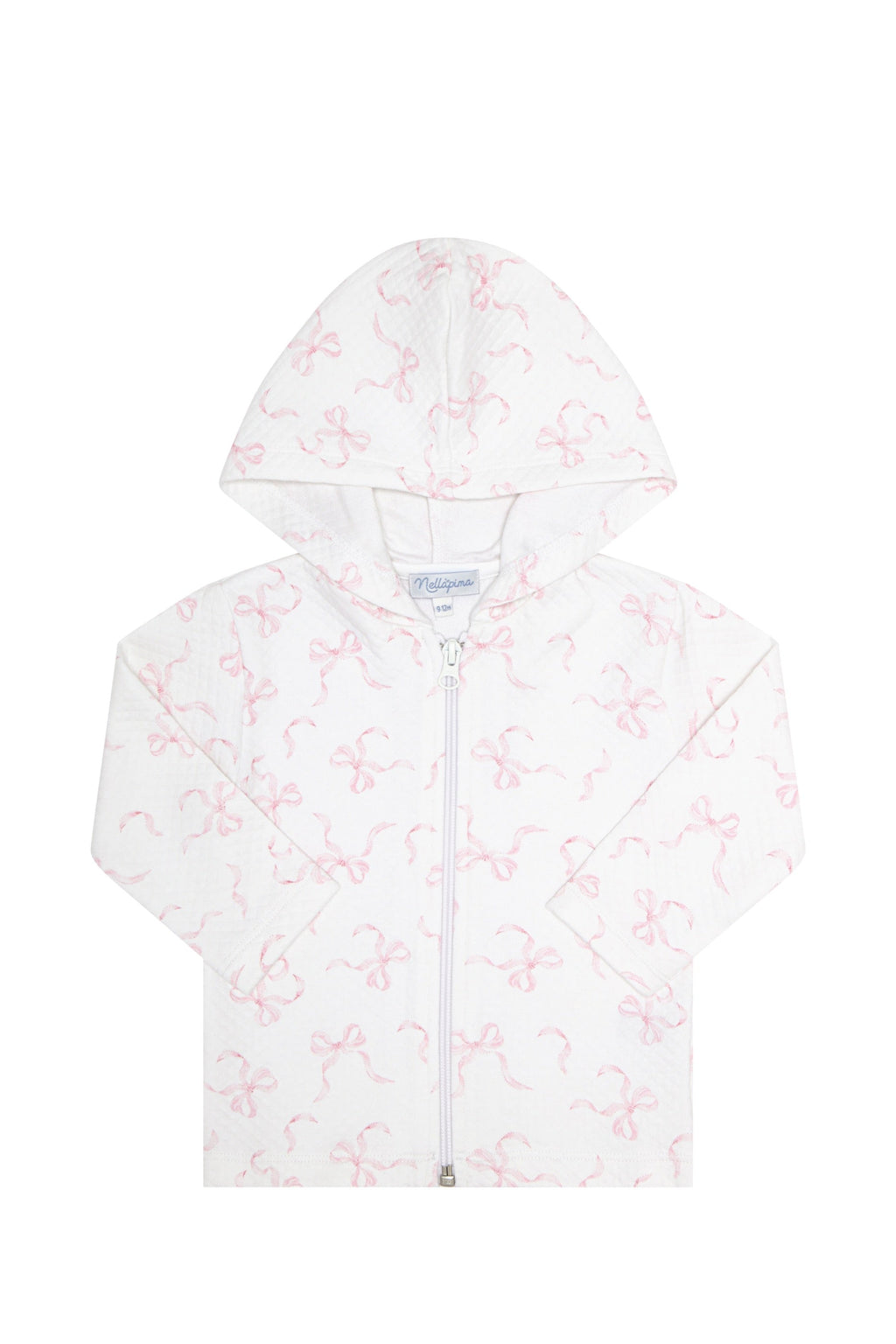 Charming Bows Print Jacquard Jacket Pink