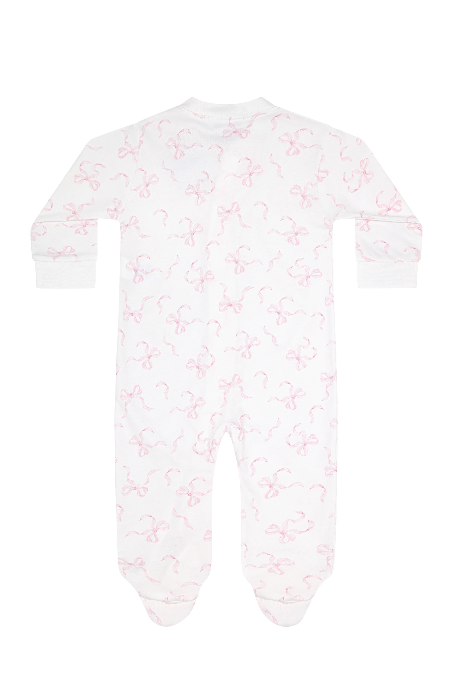 Charming Bows Print Zipper Footie
