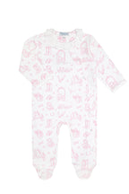 Pink Lone Star Toile Print Crossover Footie