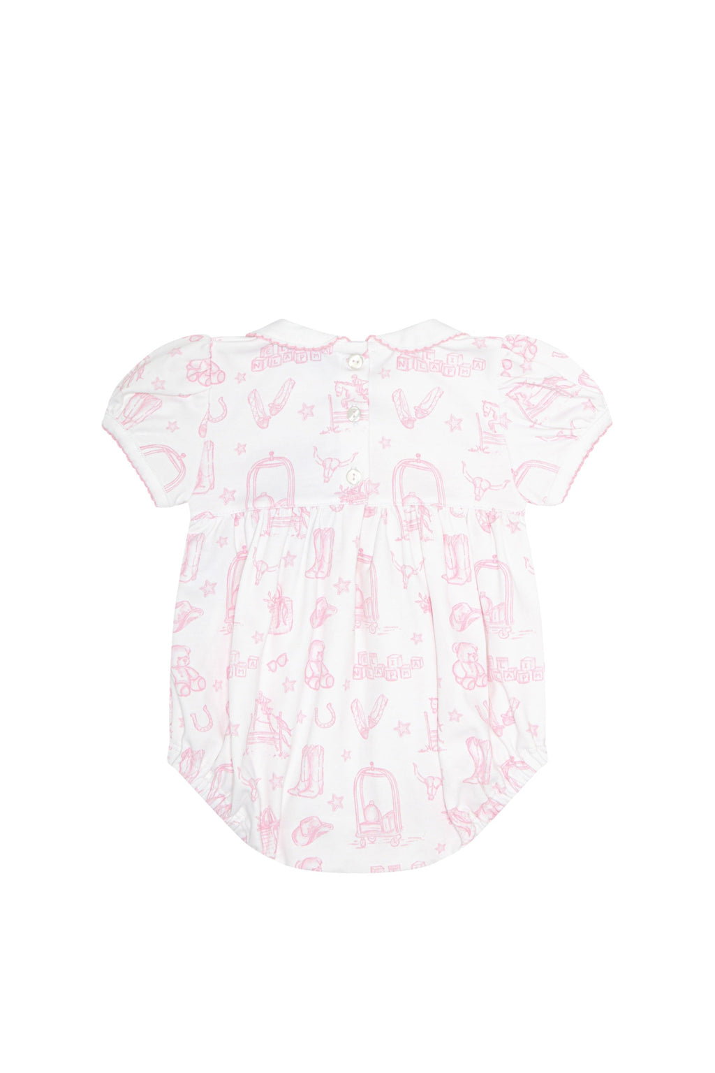 Pink Lone Star Toile Smocked Bubble