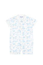 Blue Lone Star Toile Romper Blue