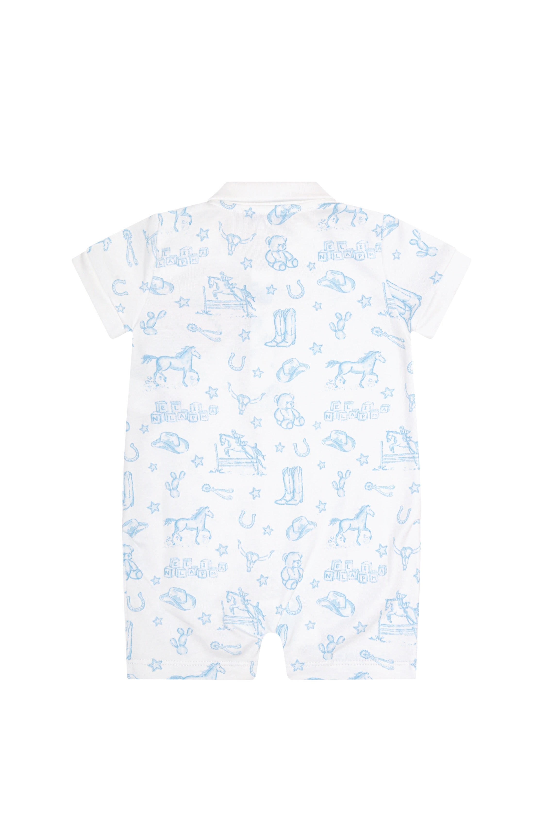 Blue Lone Star Toile Romper