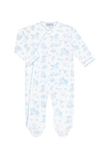 Blue Lone Star Toile Print Crossover Footie Blue