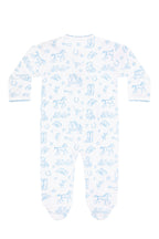 Blue Lone Star Toile Print Crossover Footie