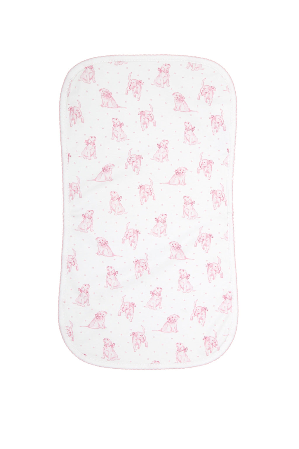 Pink Puppy Love Print Burp Cloth Pink One Size
