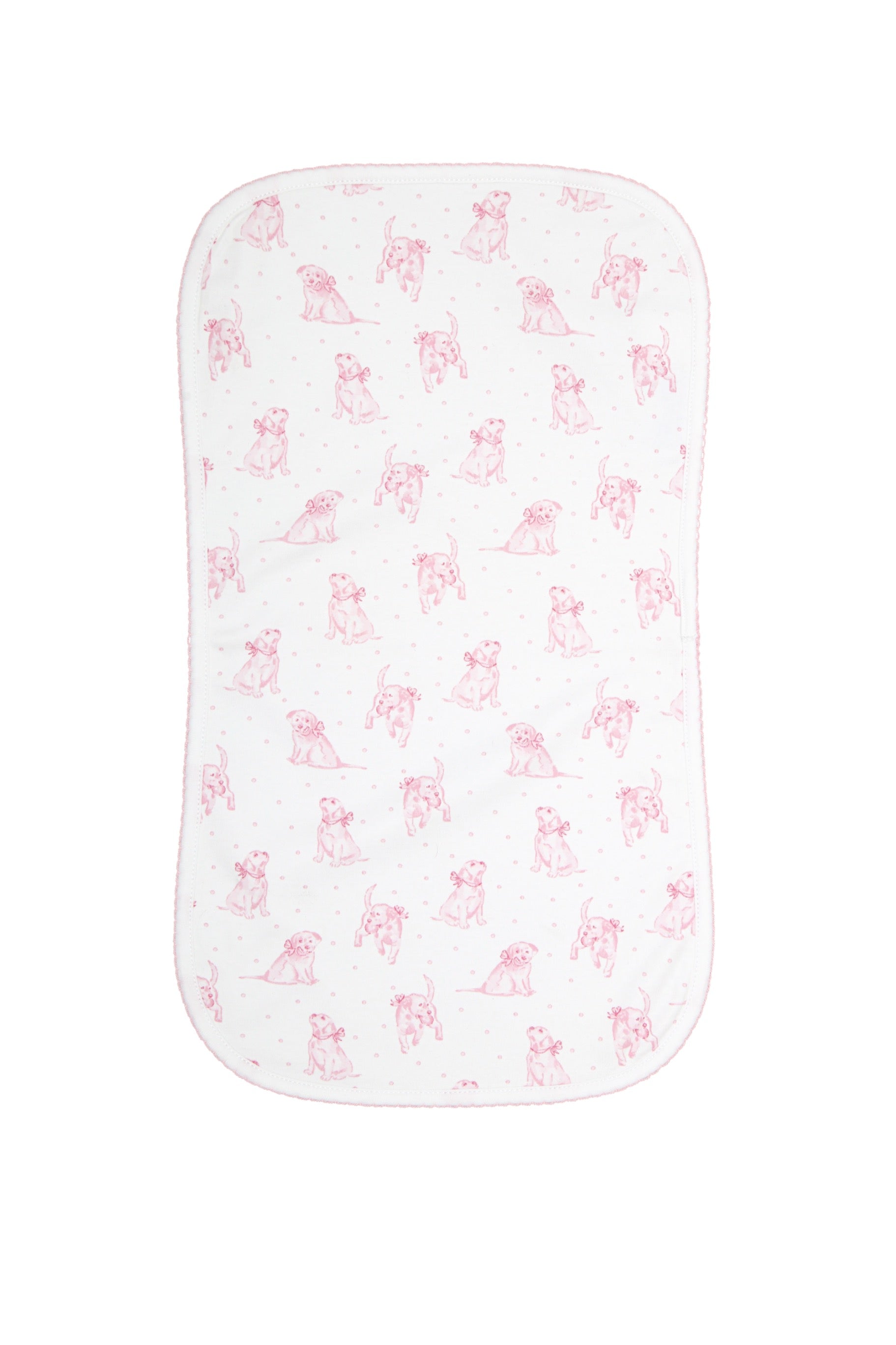 Pink Puppy Love Print Burp Cloth Pink One Size