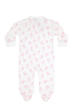 Pink Puppy Love Print Zipper Footie