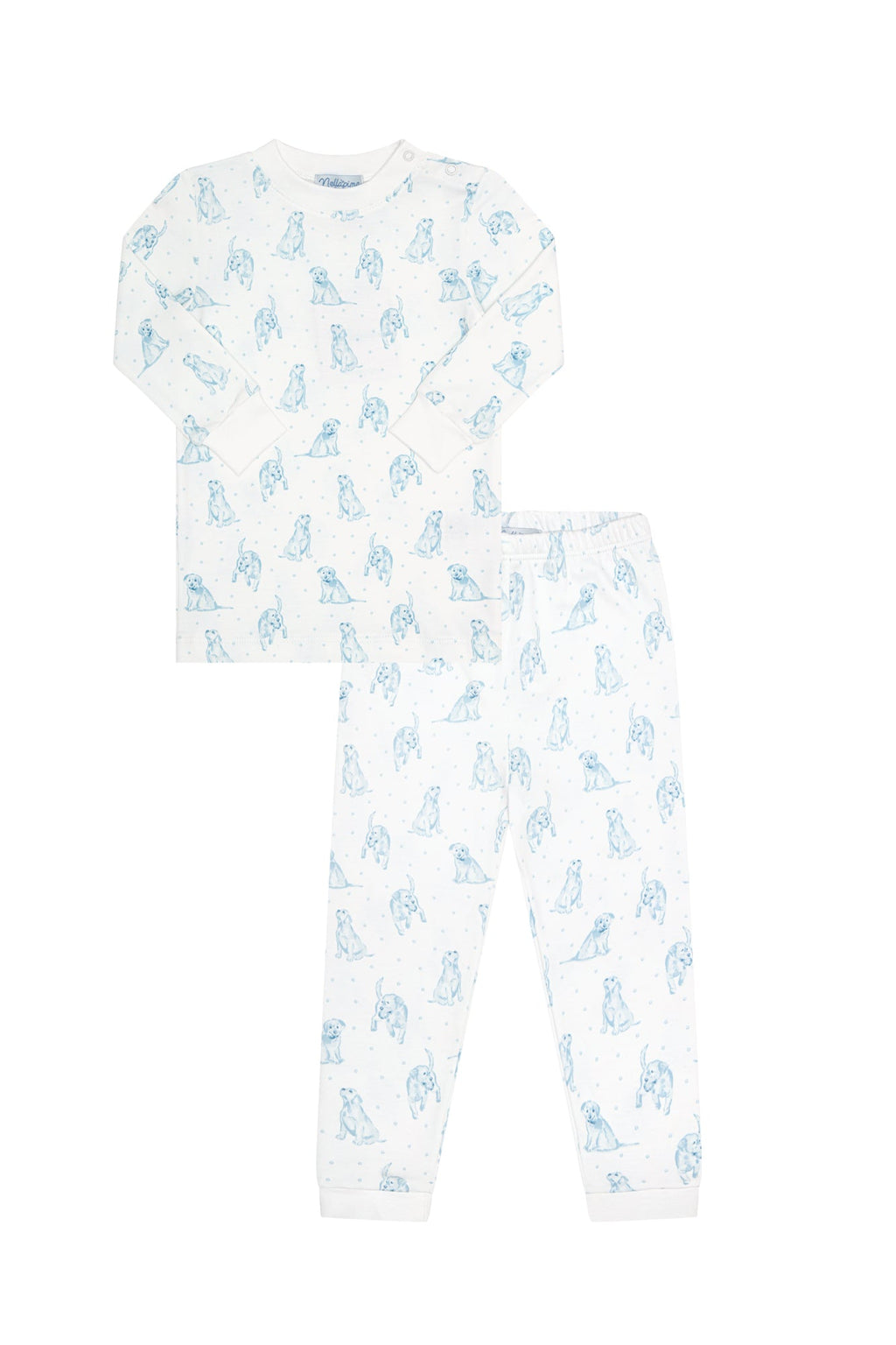 Blue Puppy Love Print Pajamas Blue