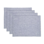 Narrow Stripe Placemats, Set of 4 Navy & White 14 x 19 Inch
