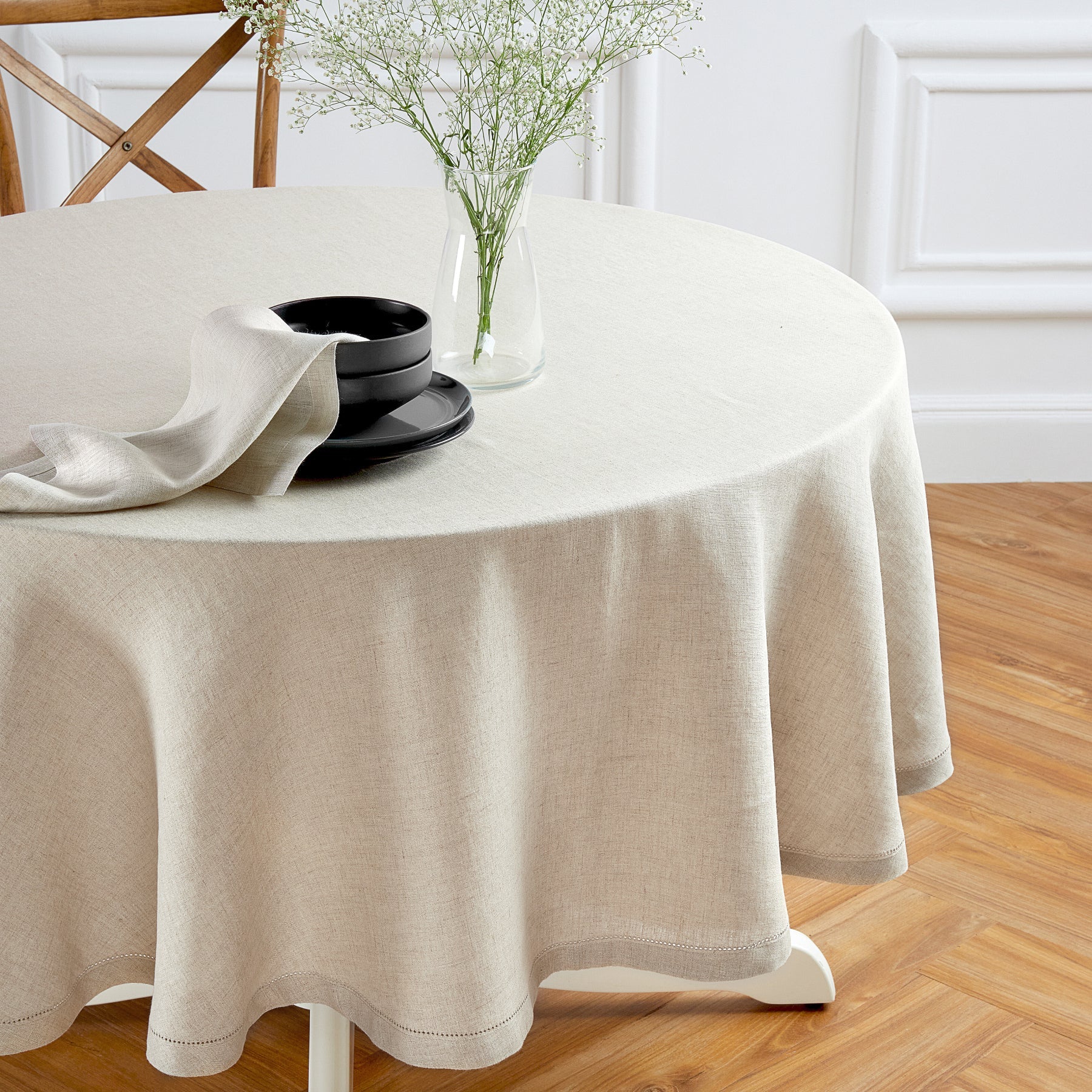 Sonoma Hemstitch Round Tablecloth