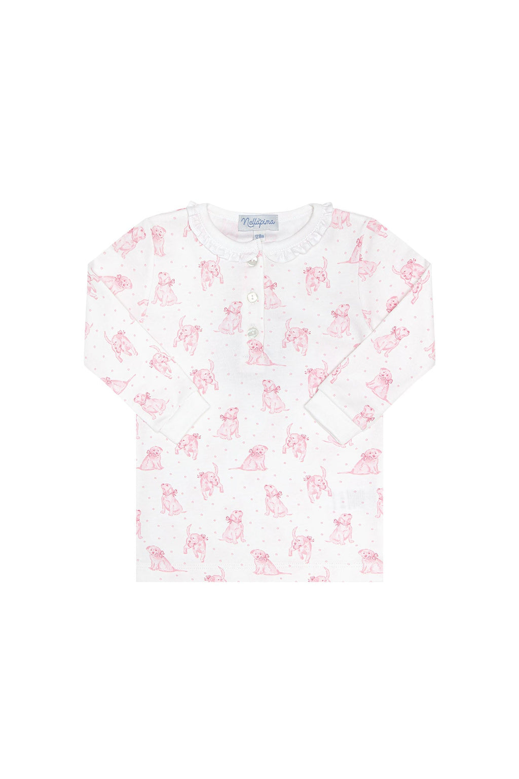 Pink Puppy Love Print Pajamas