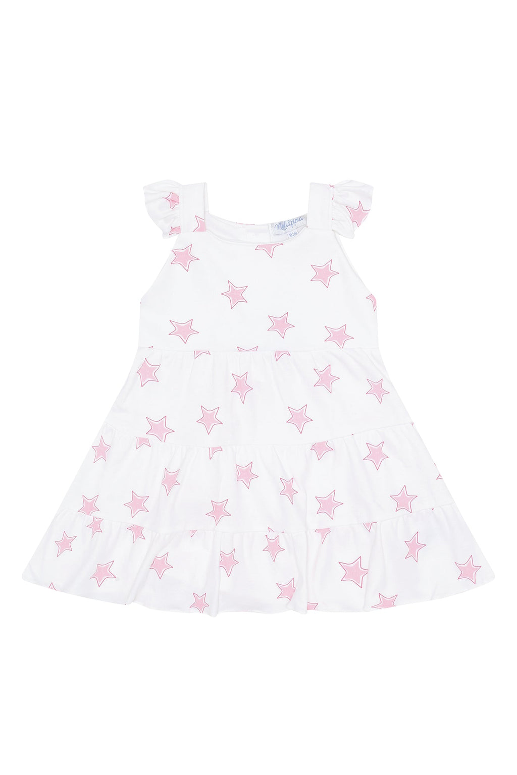 Pink Stars Print Ruffle Dress