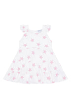 Pink Stars Print Ruffle Dress
