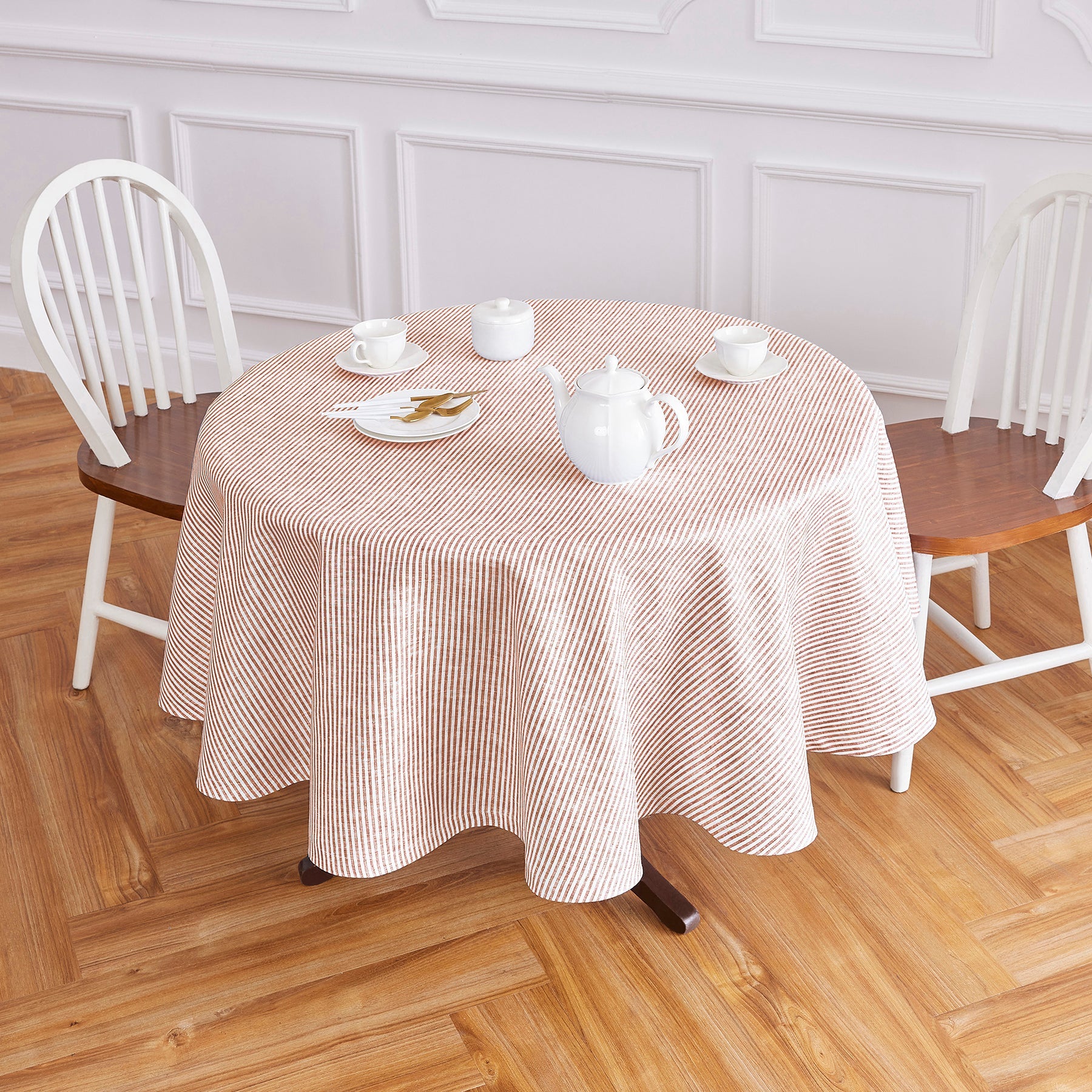 Narrow Stripe Round Tablecloth