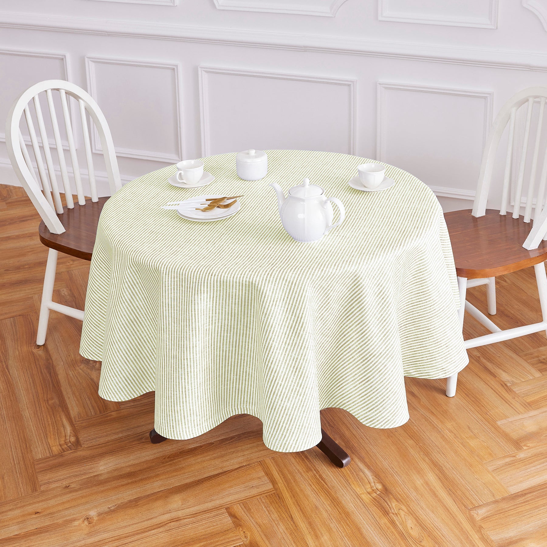 Narrow Stripe Round Tablecloth