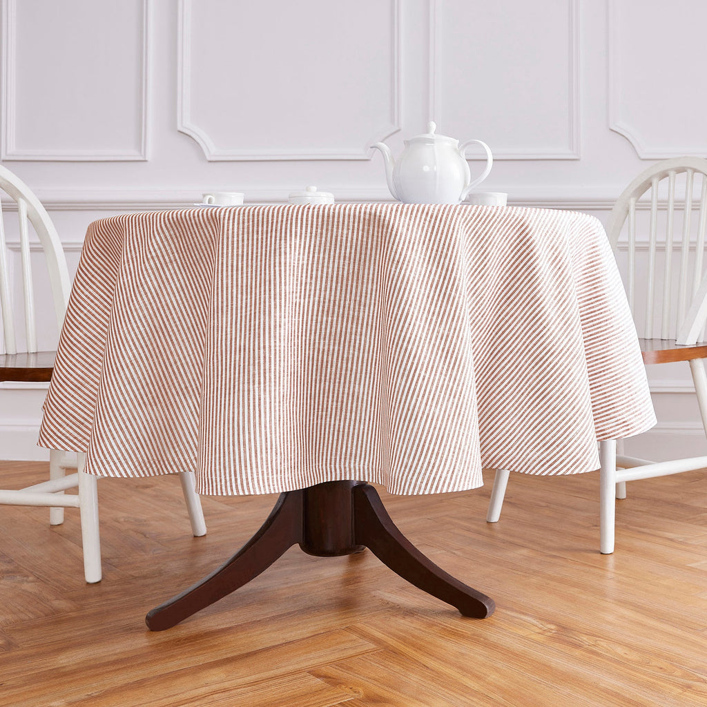 Narrow Stripe Round Tablecloth