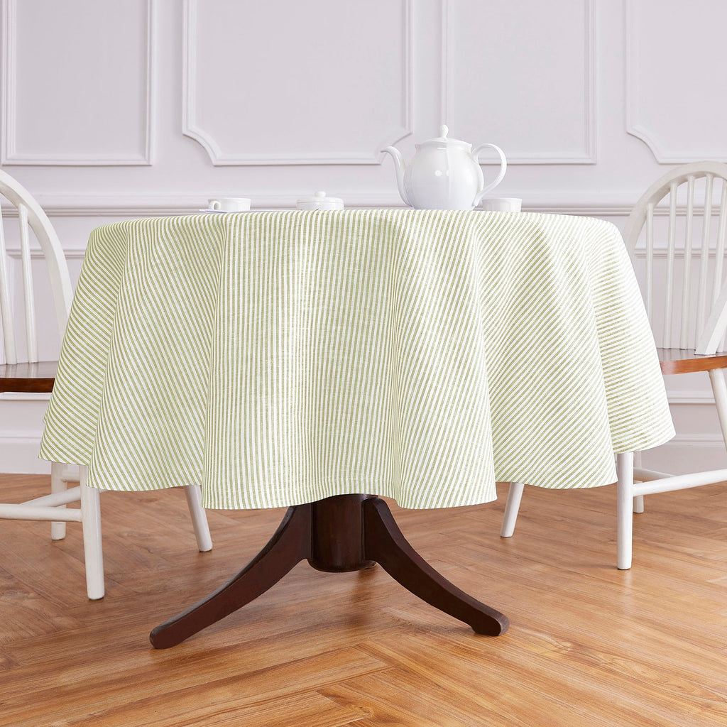 Narrow Stripe Round Tablecloth