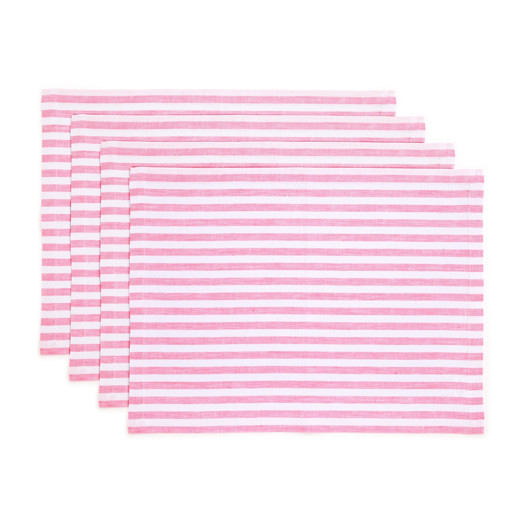 Amalfi Stripe Placemats Pink & White 14 x 19 Inch