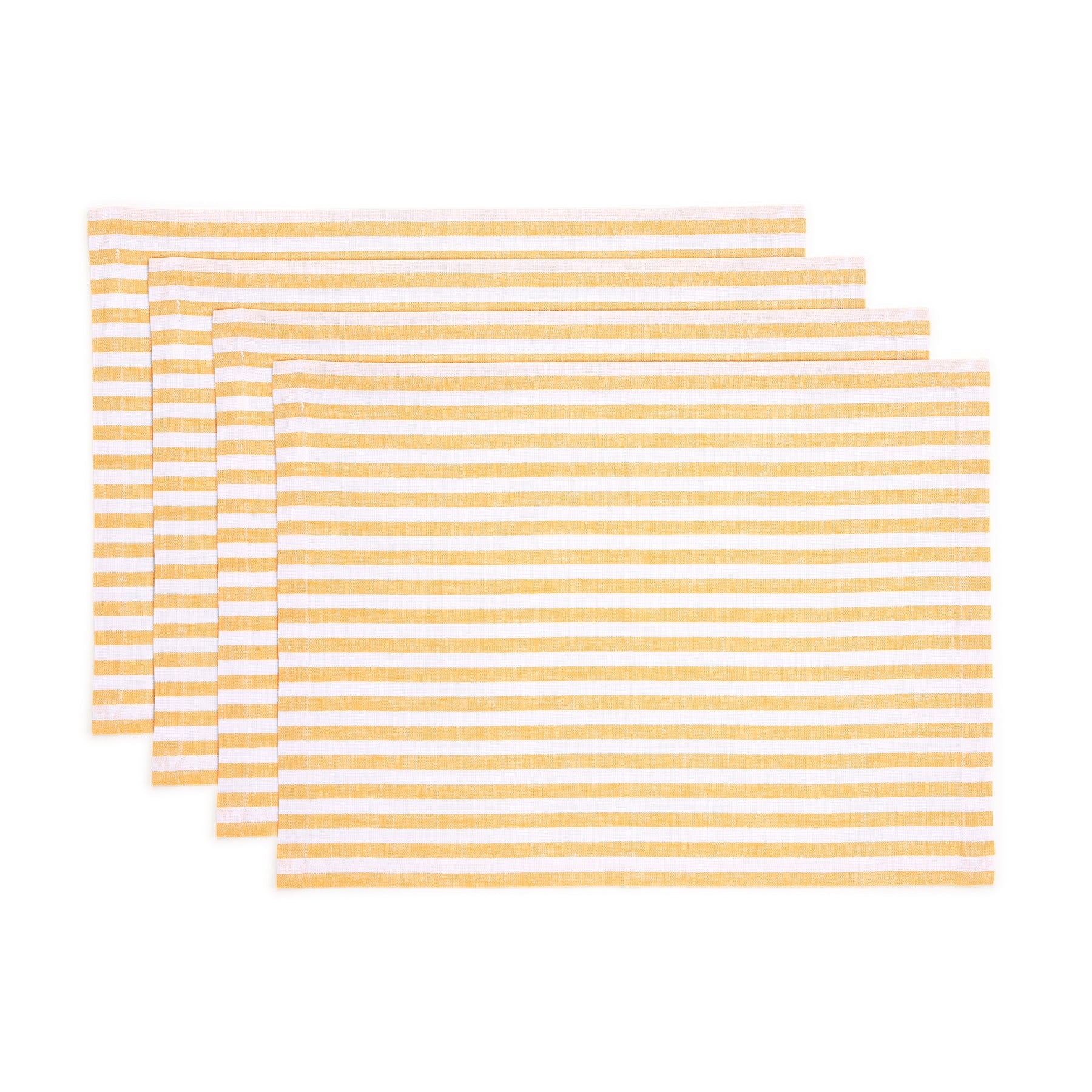 Amalfi Stripe Placemats Mustard & White 14 x 19 Inch