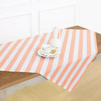 Cabana Stripe Table Throw Orange & White 52 x 52 Inch