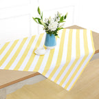 Cabana Stripe Table Throw Primrose Yellow & White 52 x 52 Inch