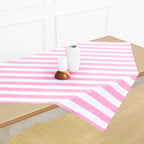 Cabana Stripe Table Throw Pink & White 52 x 52 Inch