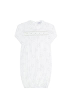 Grey Stars Print Smocked Gown Grey