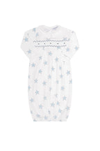 Blue Stars Print Smocked Gown Blue
