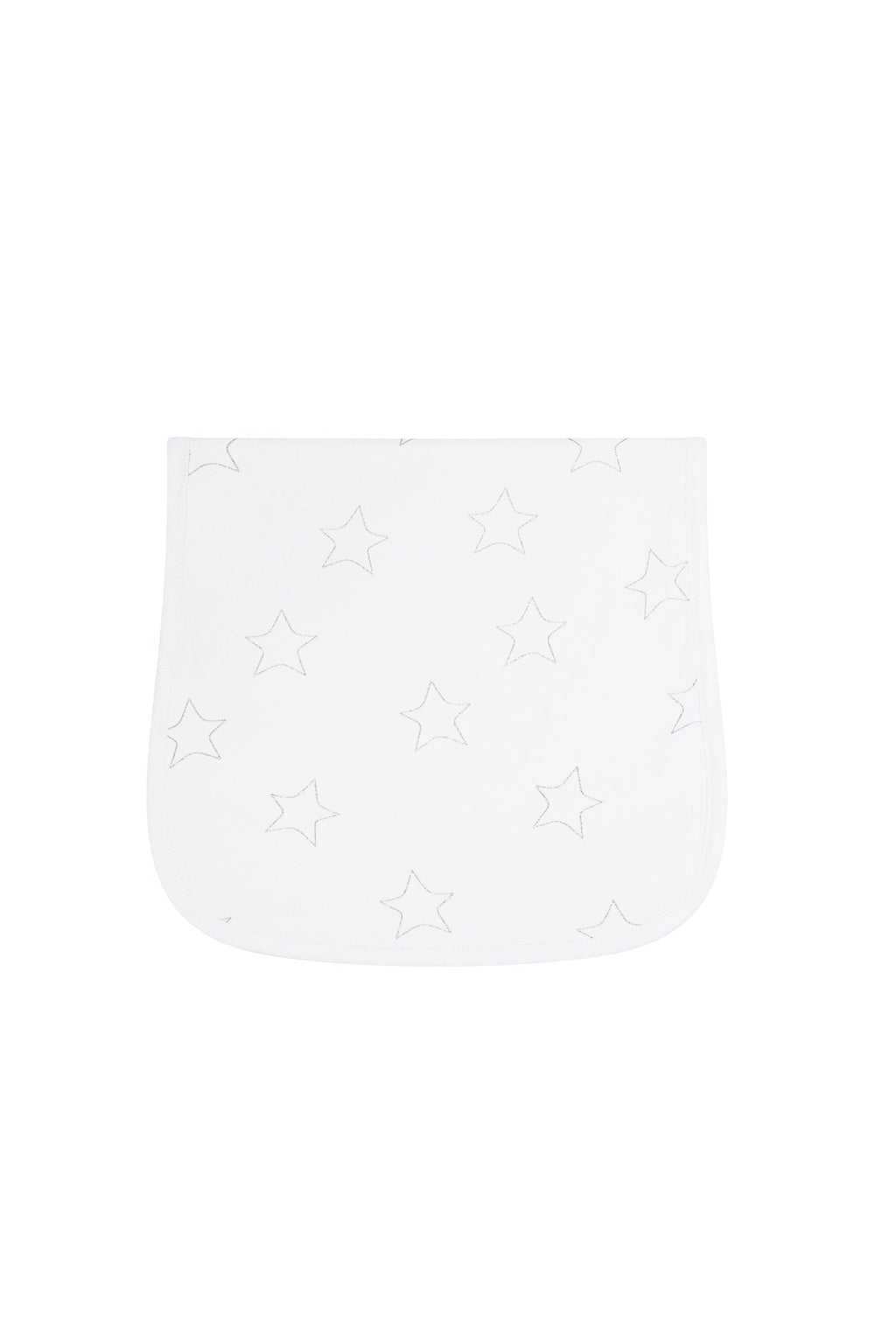 Grey Stars Print Burp Cloth Grey One Size