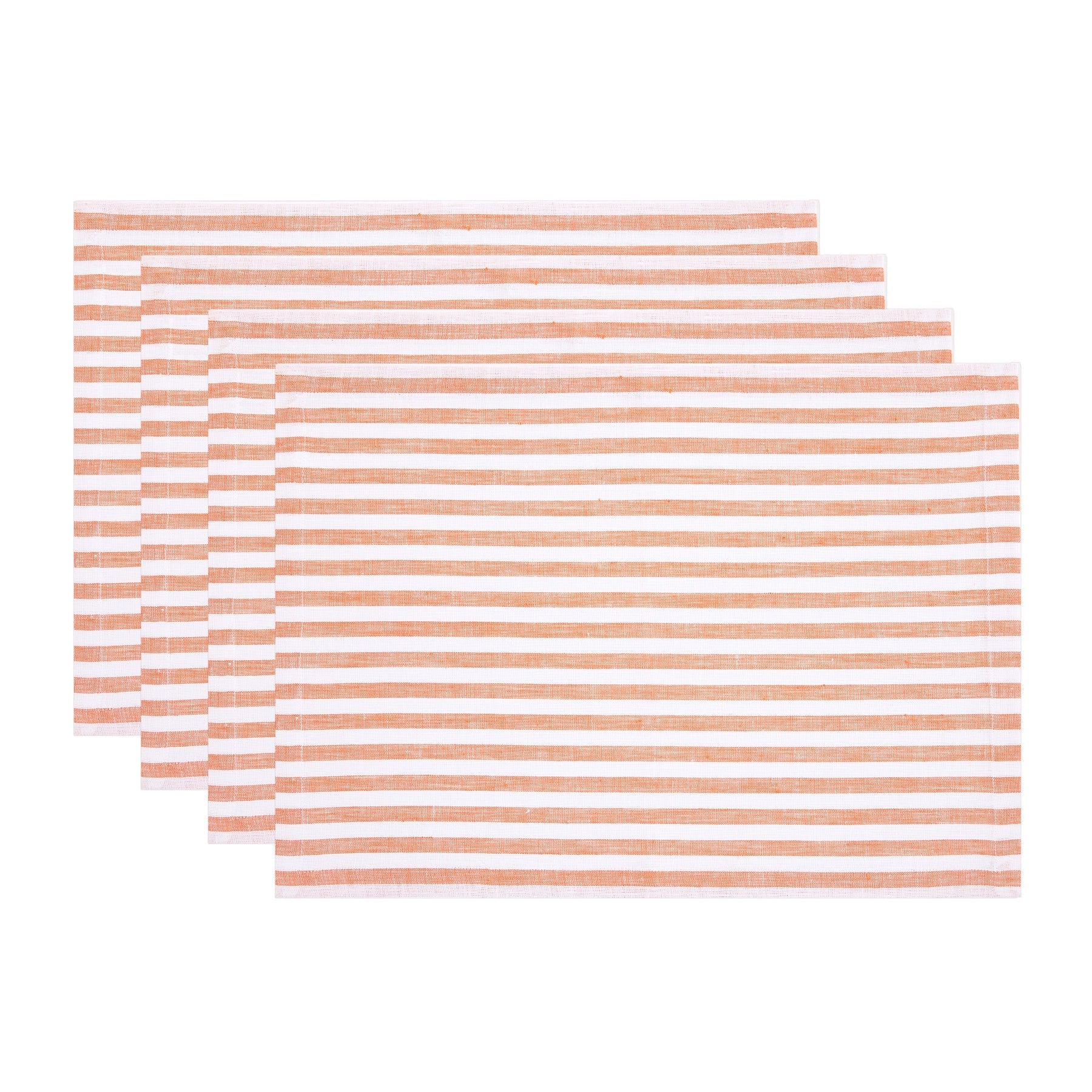 Amalfi Stripe Placemats Orange & White 14 x 19 Inch