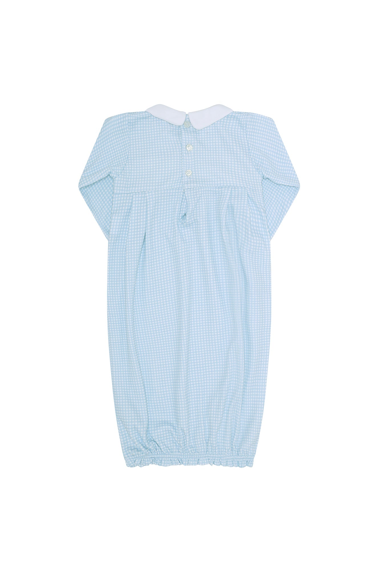 Blue Gingham Smocked Gown