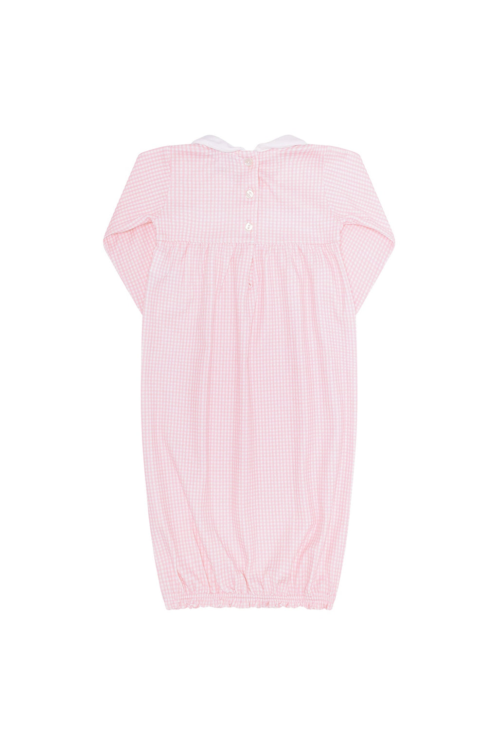 Pink Gingham Smocked Gown