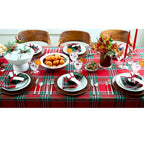 Madras Holiday Plaid Table Throw
