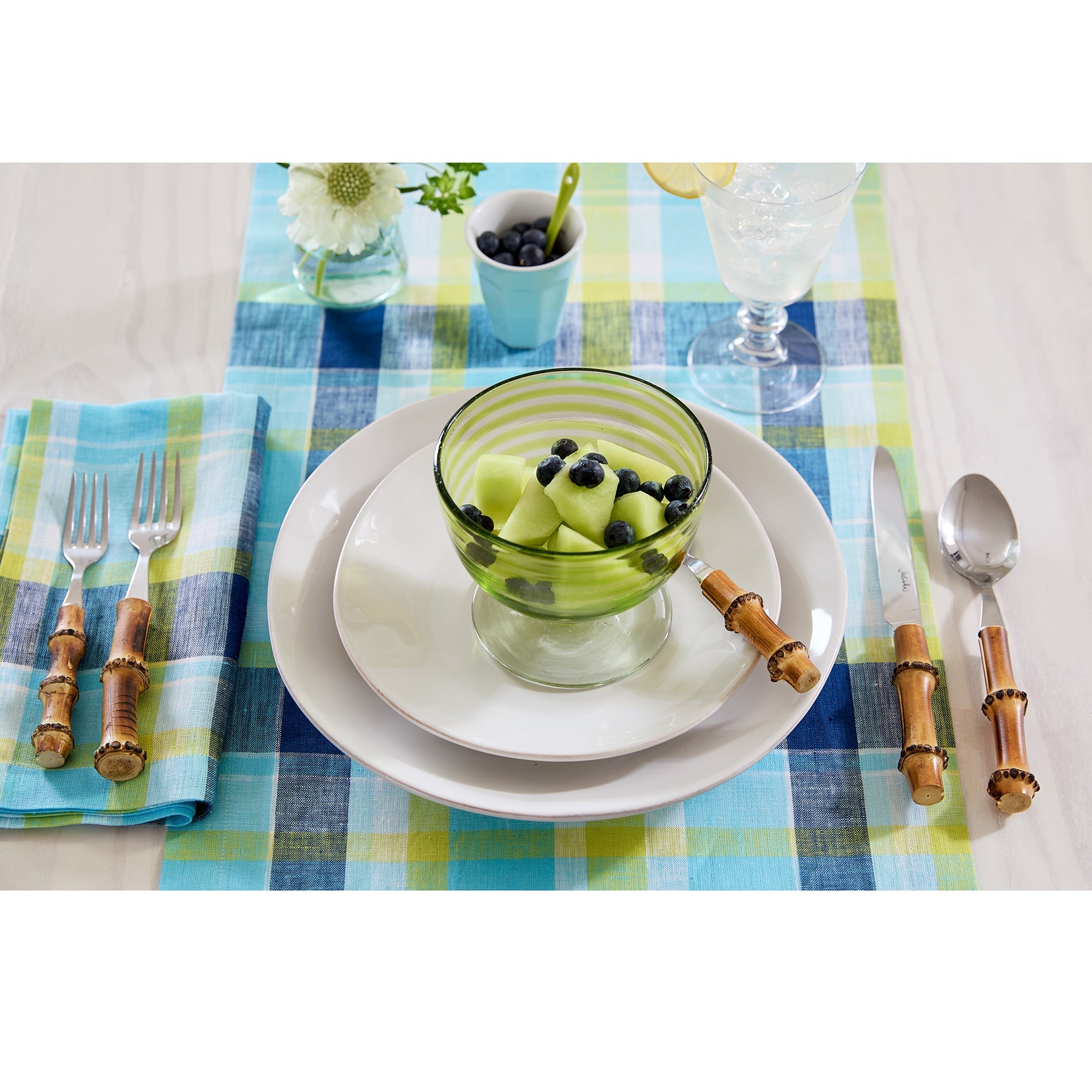 Summer Madras Plaid Table Runner
