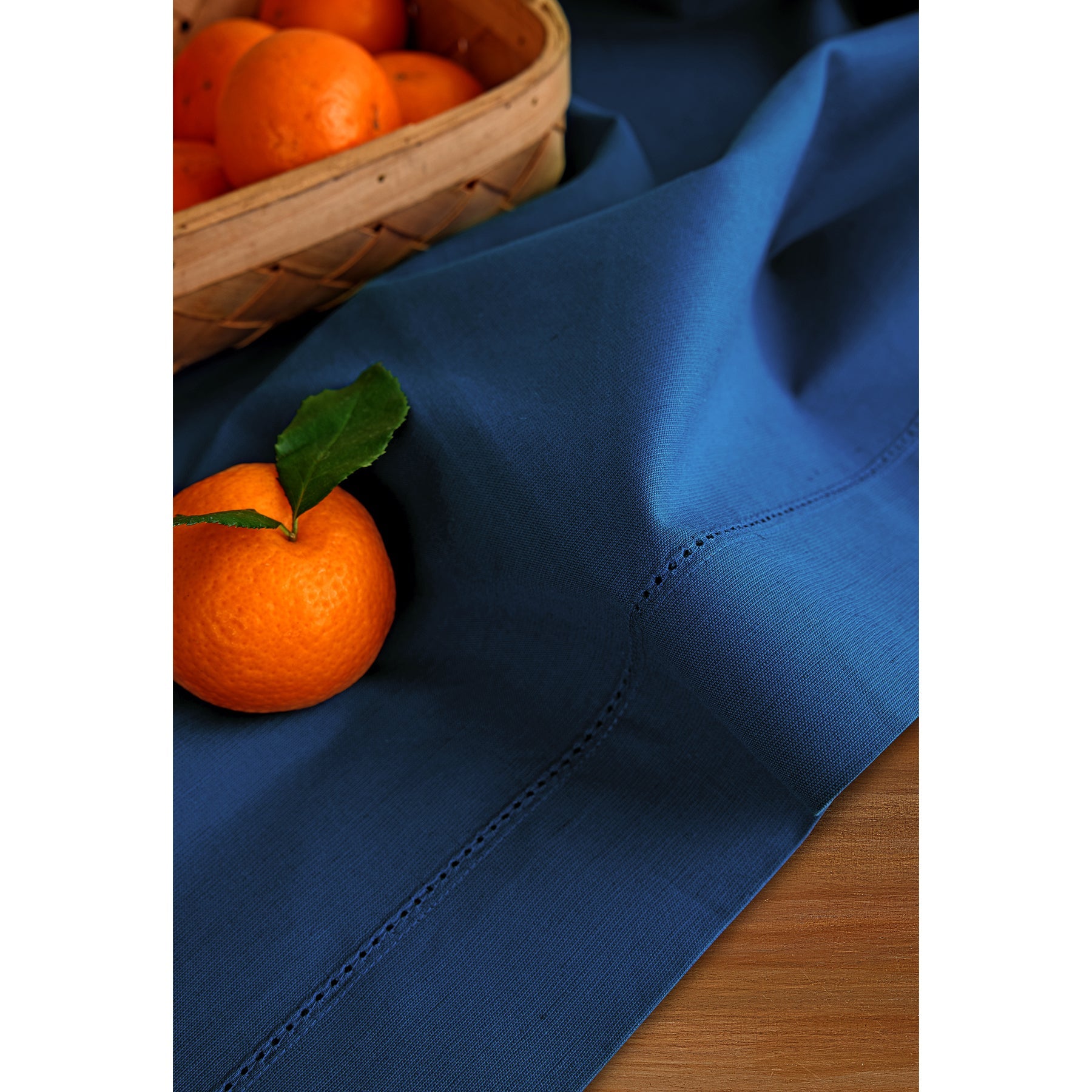 Cotton Linen Hemstitch Table Throw