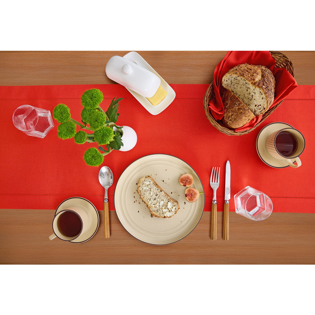 Cotton Linen Hemstitch Table Runner