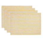 Narrow Stripe Placemats, Set of 4 Spicy Mustard & White 14 x 19 Inch