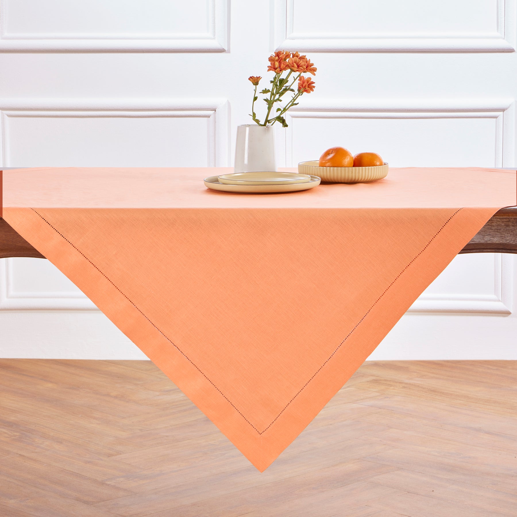 Classic Hemstitch Table Throw
