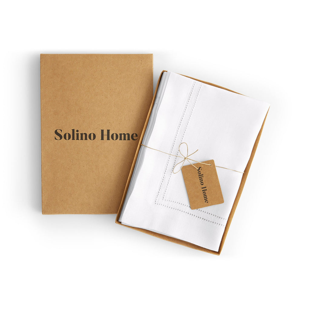 Linen Double Hemstitch Napkins, Set of 4