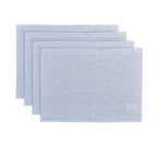 Narrow Stripe Placemats, Set of 4 Cornflower Blue & White 14 x 19 Inch