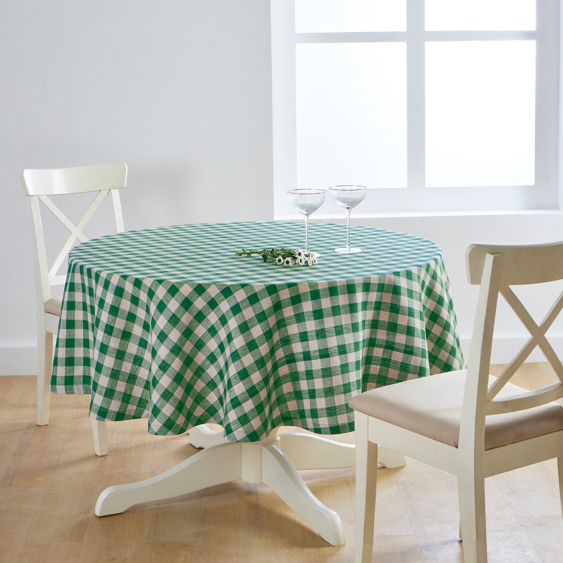 Morgan Check Round Tablecloth