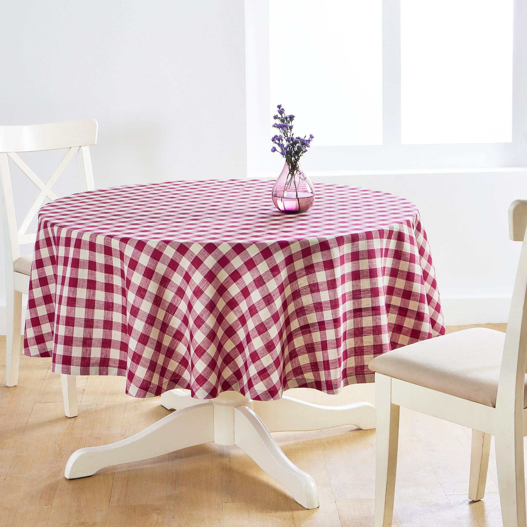 Morgan Check Round Tablecloth