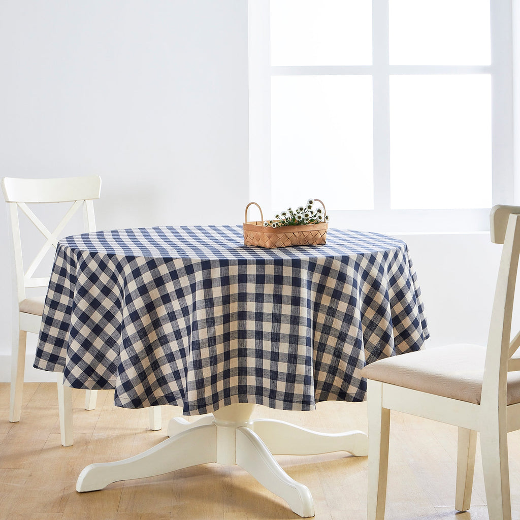 Morgan Check Round Tablecloth