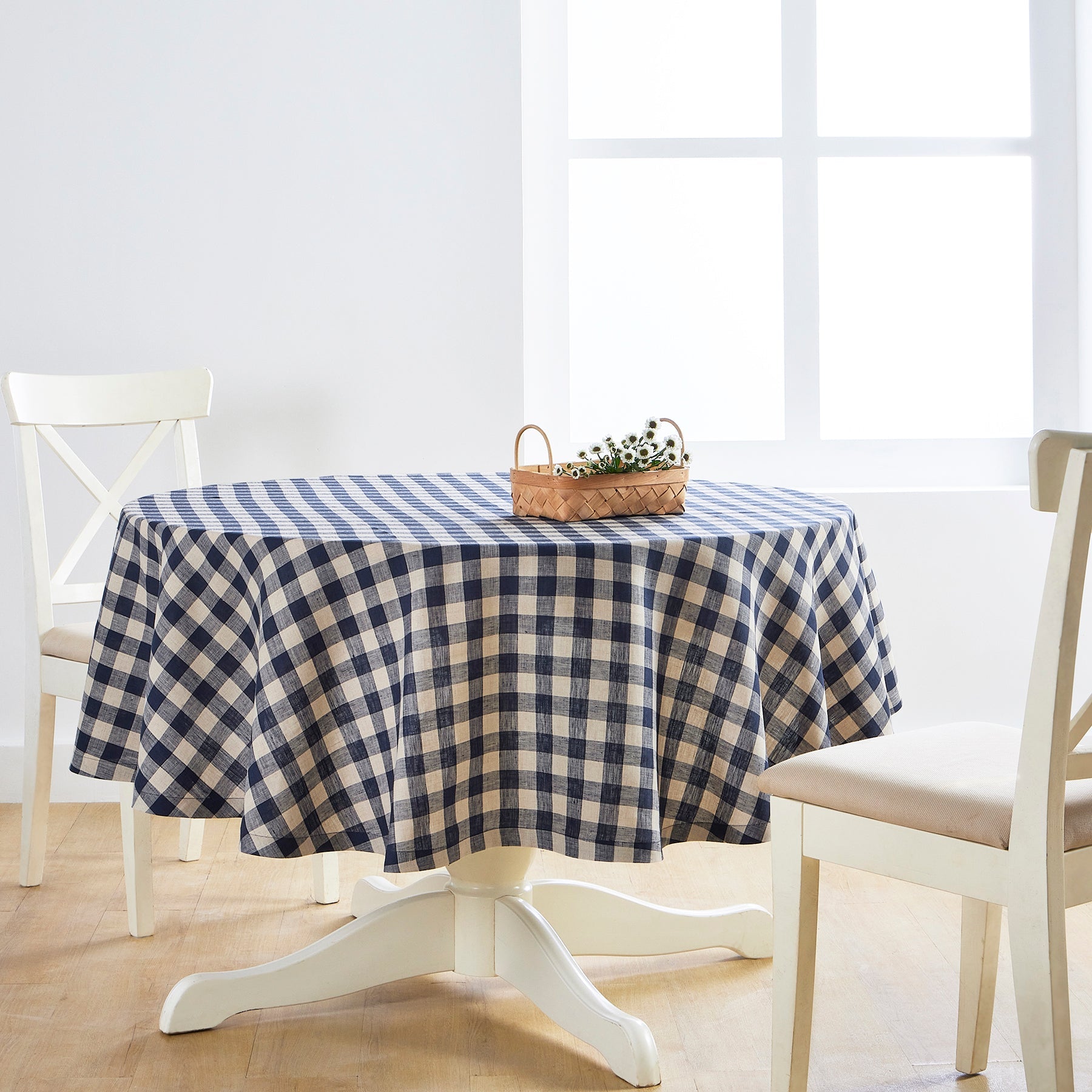 Morgan Check Round Tablecloth