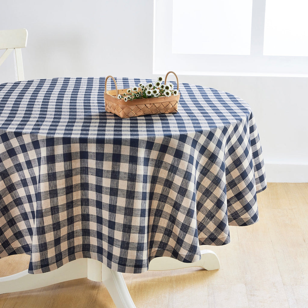 Morgan Check Round Tablecloth