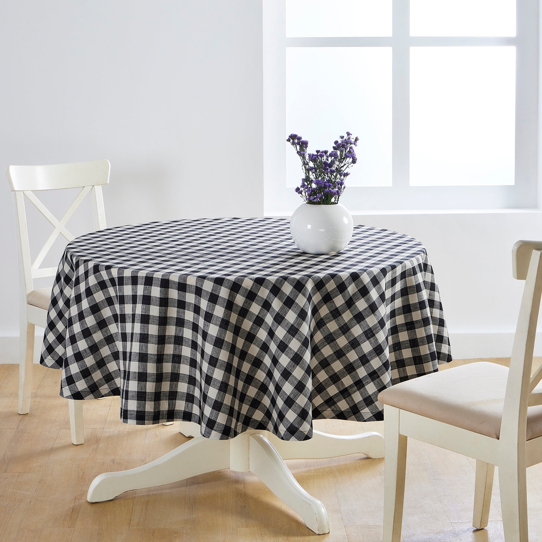 Morgan Check Round Tablecloth