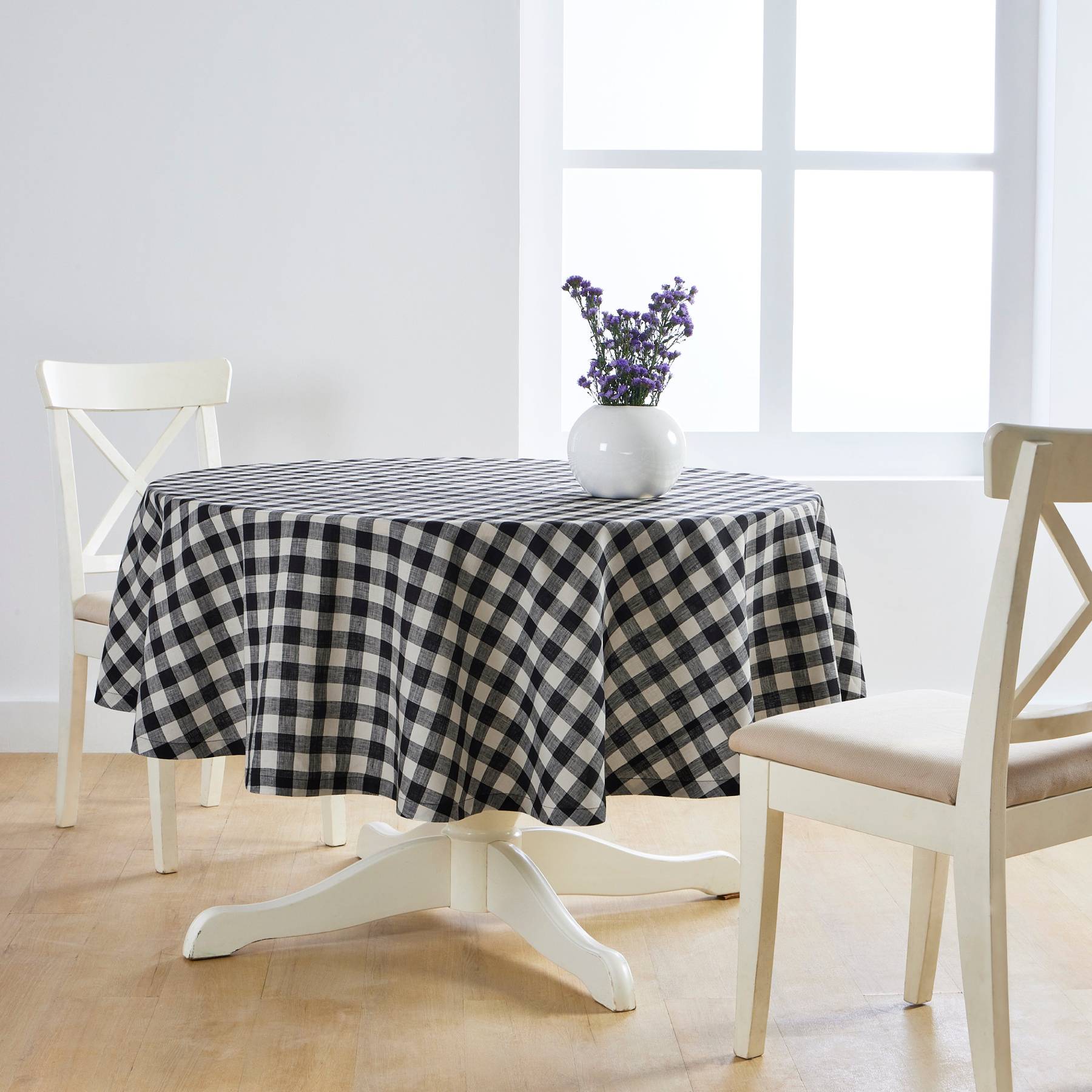 Morgan Check Round Tablecloth