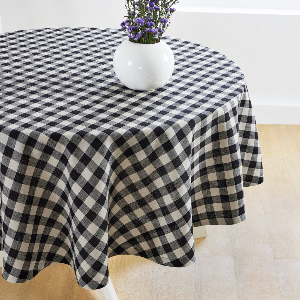 Morgan Check Round Tablecloth