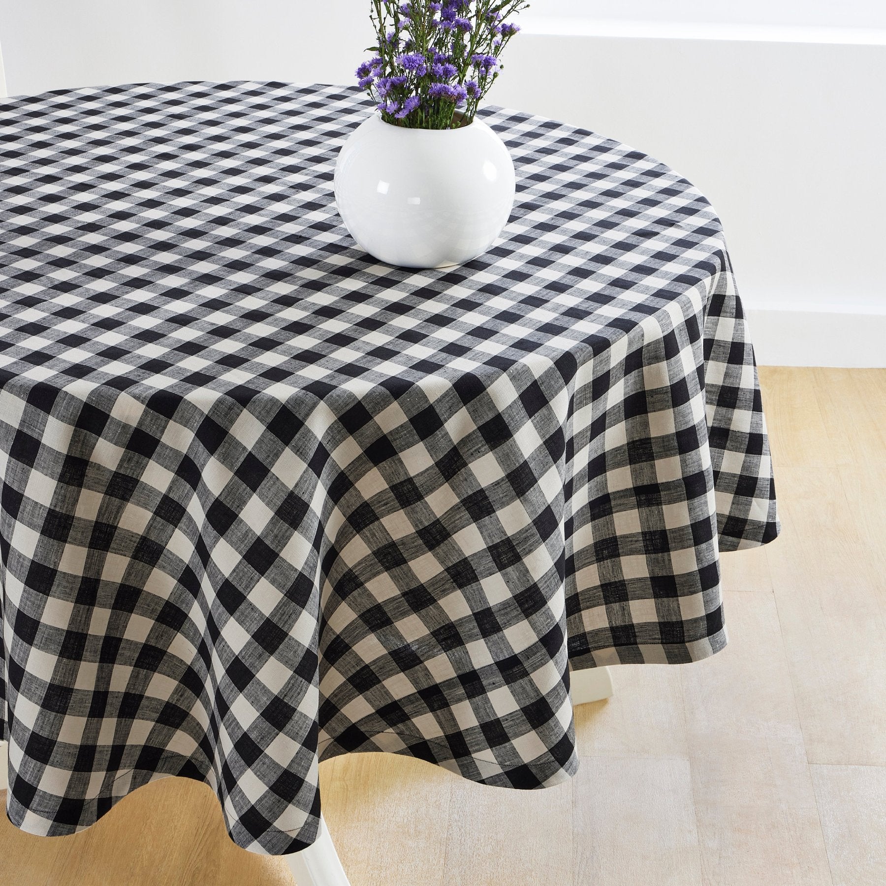 Morgan Check Round Tablecloth
