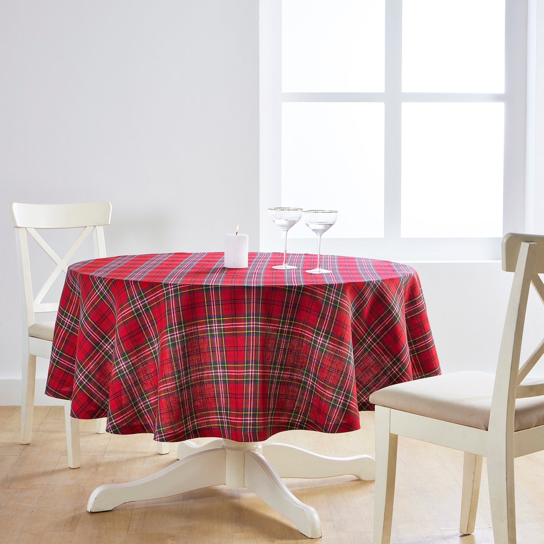 Classic Tartan Plaid Round Tablecloth